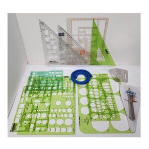 Professional Architecture Drafting & Drawing Ruler Templates Triangles & Tools
